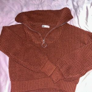 SO Women's Cowl Neck Sweater in Rust